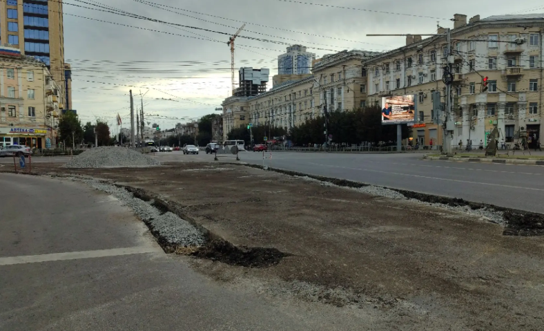 «На Кольцовской какой-то погром»: дорожные работы в центре города удивили воронежцев