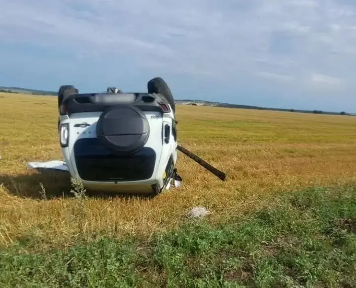Внедорожник вылетел в кювет и перевернулся в Воронежской области: погибла женщина