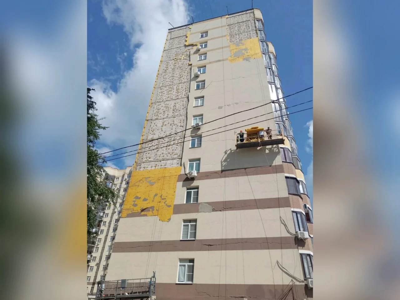 В Воронеже восстанавливают фасад дома, снесенного «ураганом века»