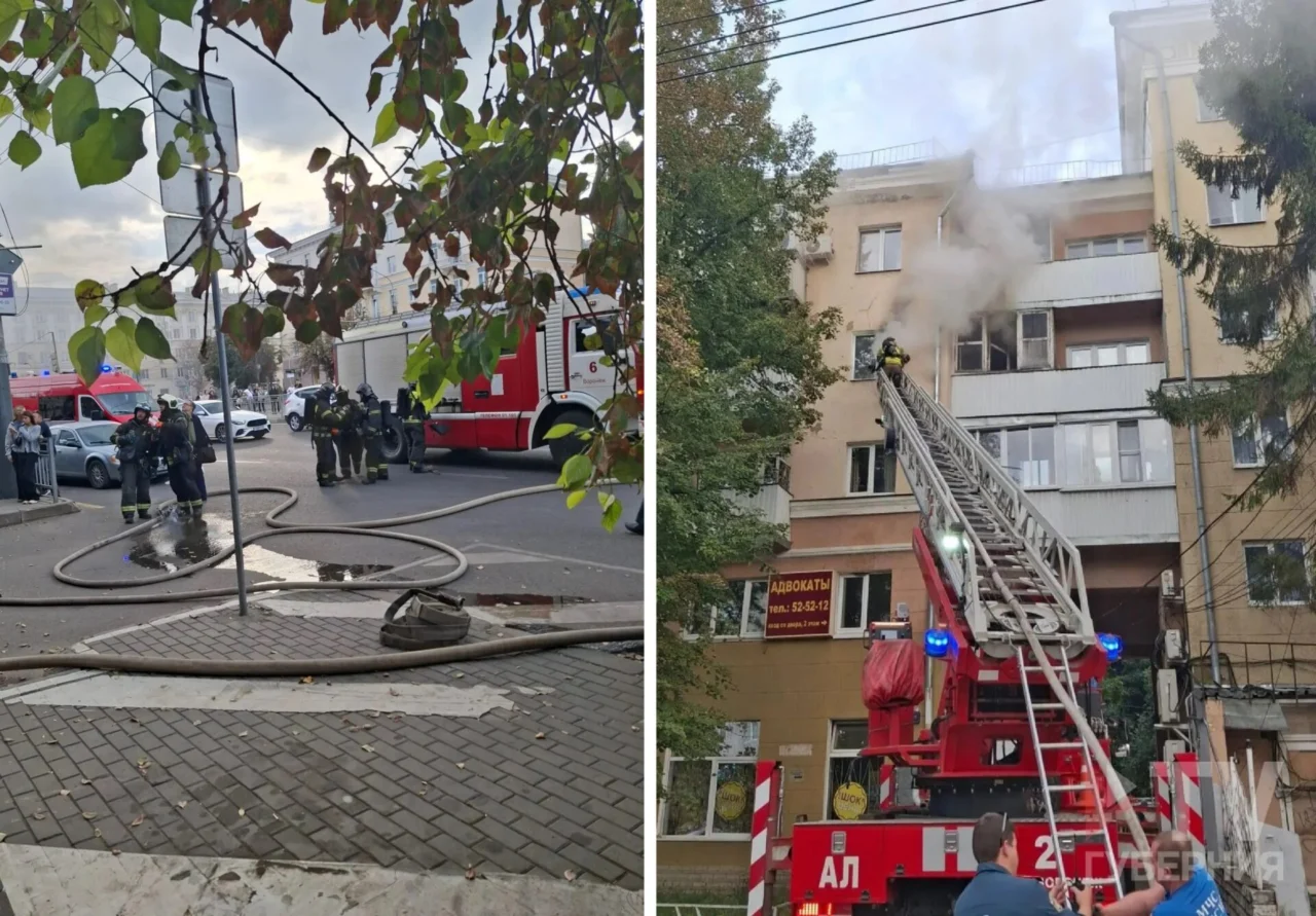 Многоэтажка вспыхнула в центре Воронежа