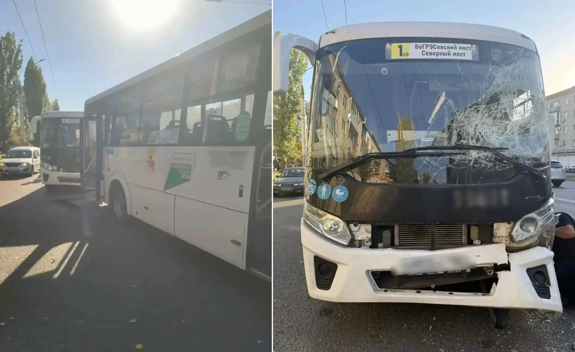 Малыш и четыре женщины пострадали в ДТП с автобусами в Воронеже